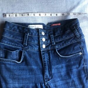 Dark Blue Pilcro Anthropologie skinny high rise distressed Women's Jeans